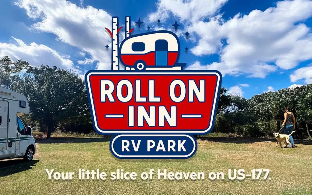 ROLL ON INN RV Park entrance off US-177 near Route 66